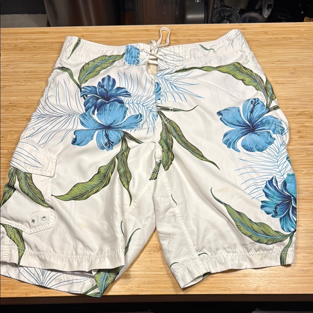Tropical Floral Men's Swim Board Shorts